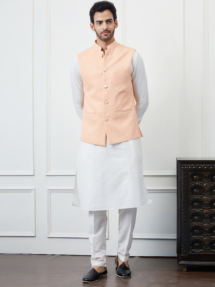 Sequins Embroidered Nehru Jacket