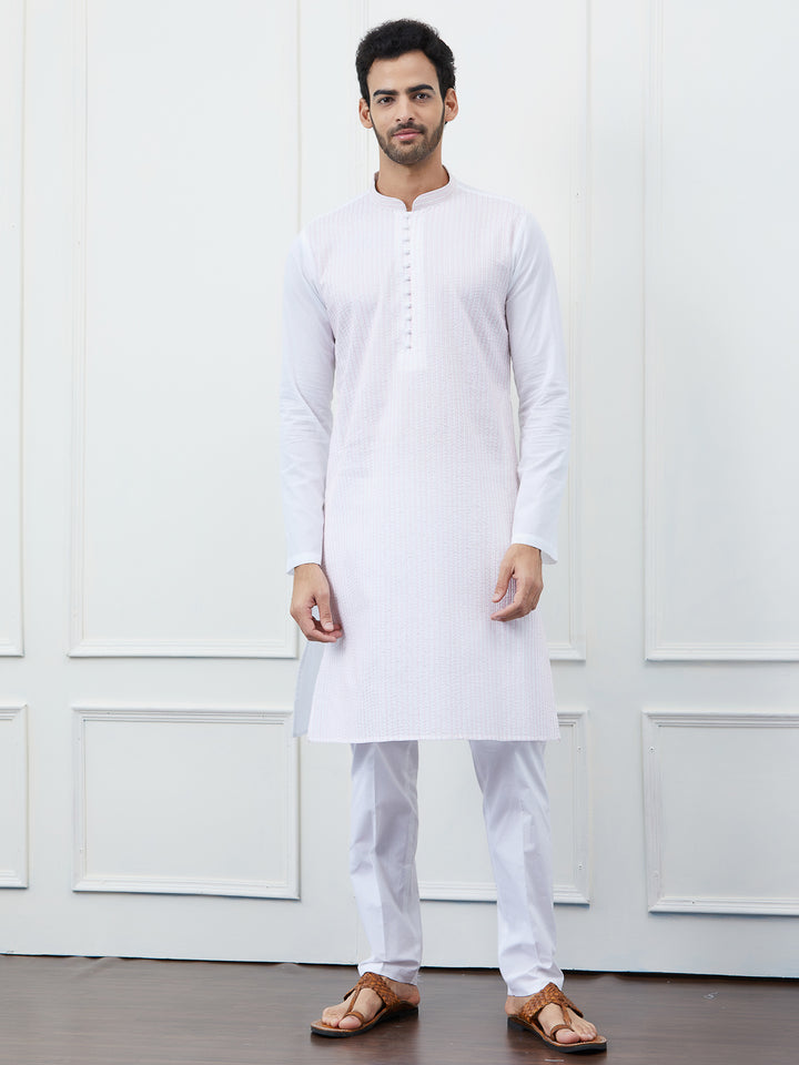 Sequin and Thread Work Pure Cotton Kurta