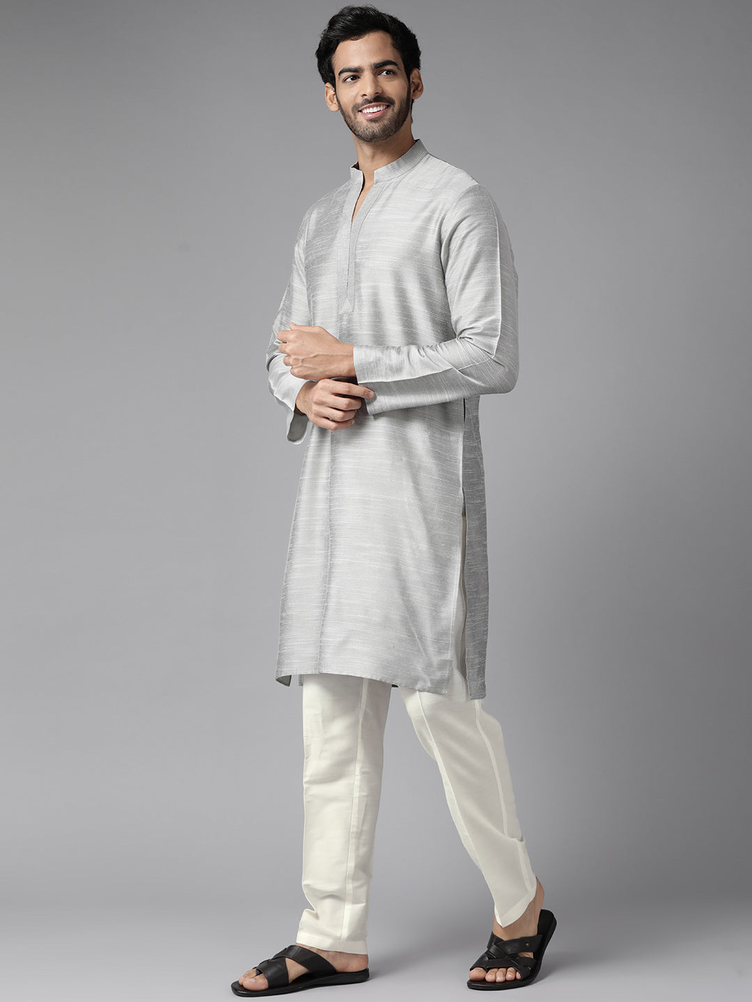 Cotton Silk Straight kurta with Pyjama