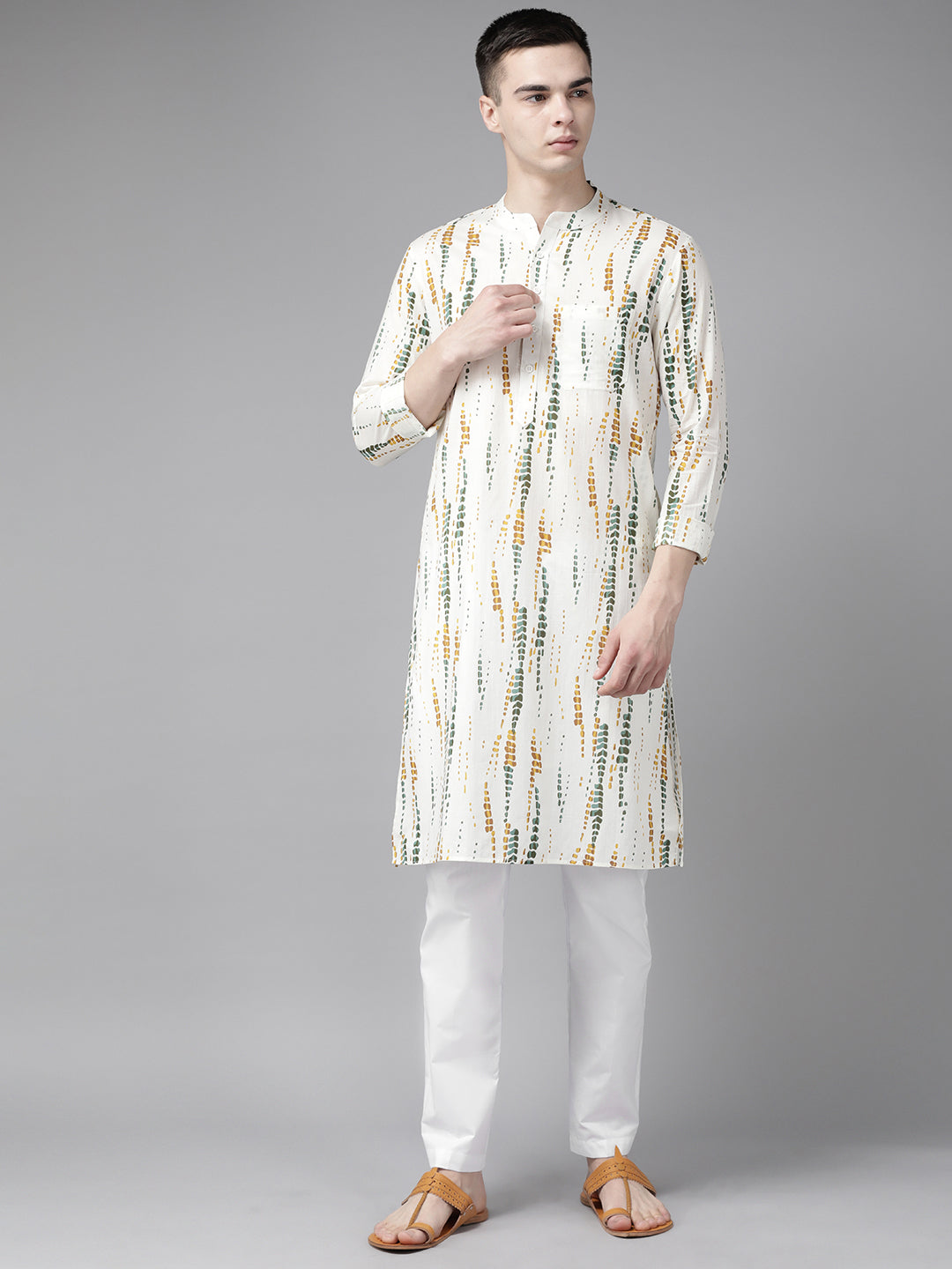 Straight Tie and Dye kurta with Pyjama