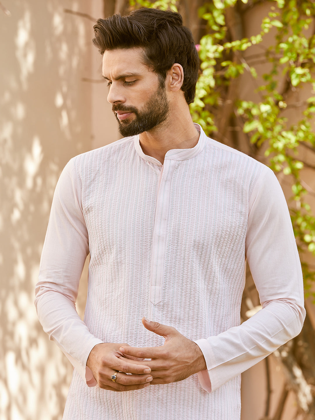 Thread Worked Pure Cotton Straight Kurta