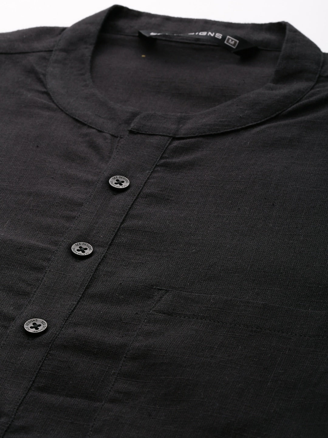 Pure Cotton Straight Kurta & Pyjama Set with Printed Cotton Nehru Jacket