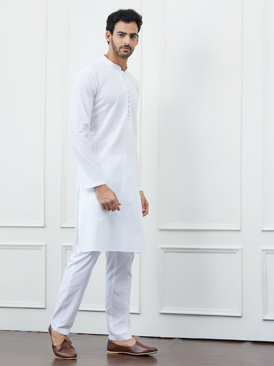Thread Work Pure Cotton Kurta with Pyjama
