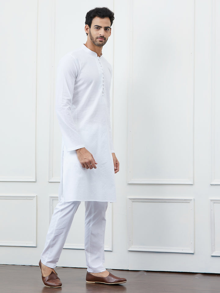Thread Work Pure Cotton Kurta with Pyjama