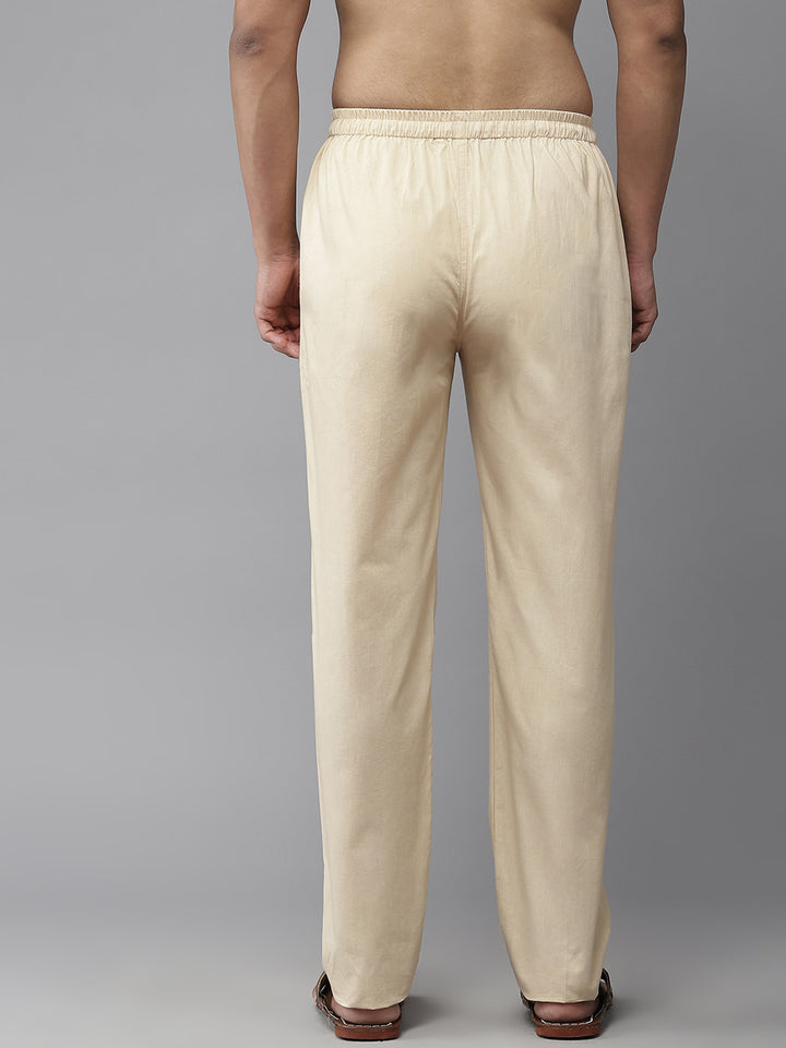 Combo Pack of 2: Deep Brown & Beige Solid Cotton Pyjamas