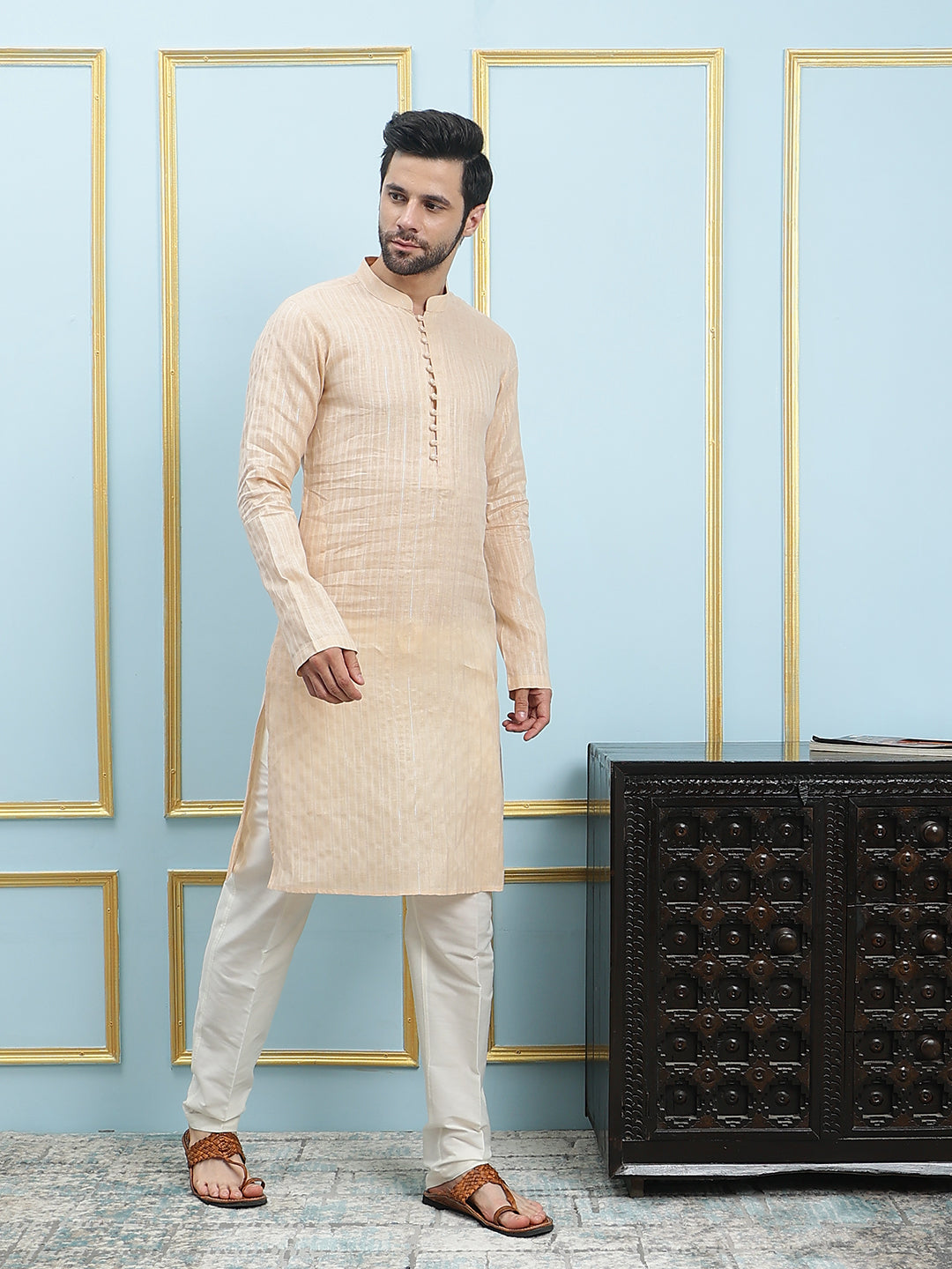 Thread Work Pure Cotton Kurta with Pyjama