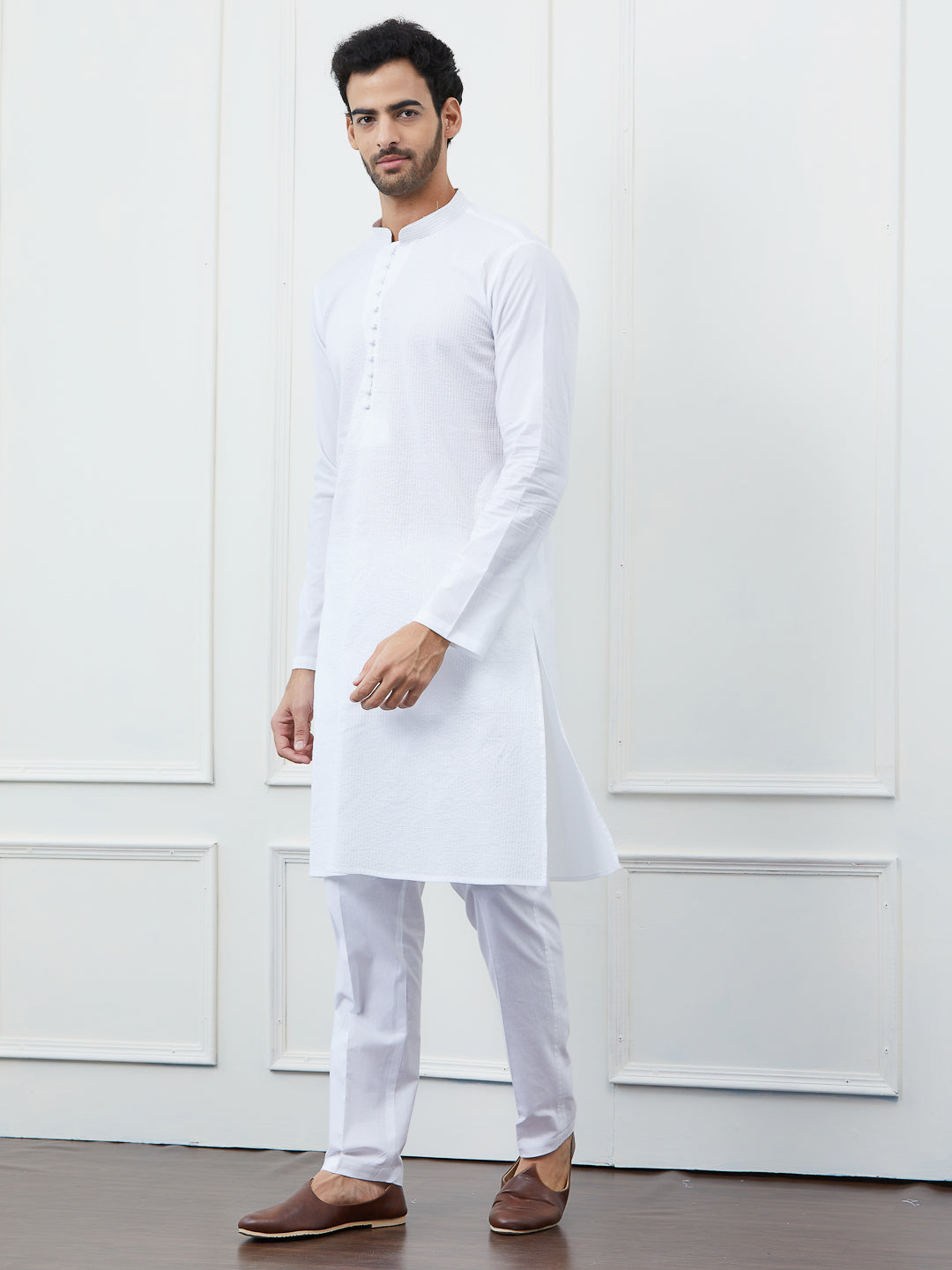 Thread Work Pure Cotton Kurta with Pyjama