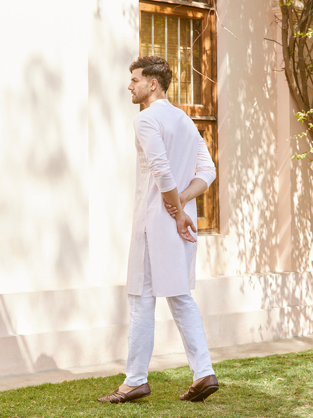 Gota Strips and Thread Worked Pure Cotton Straight Kurta