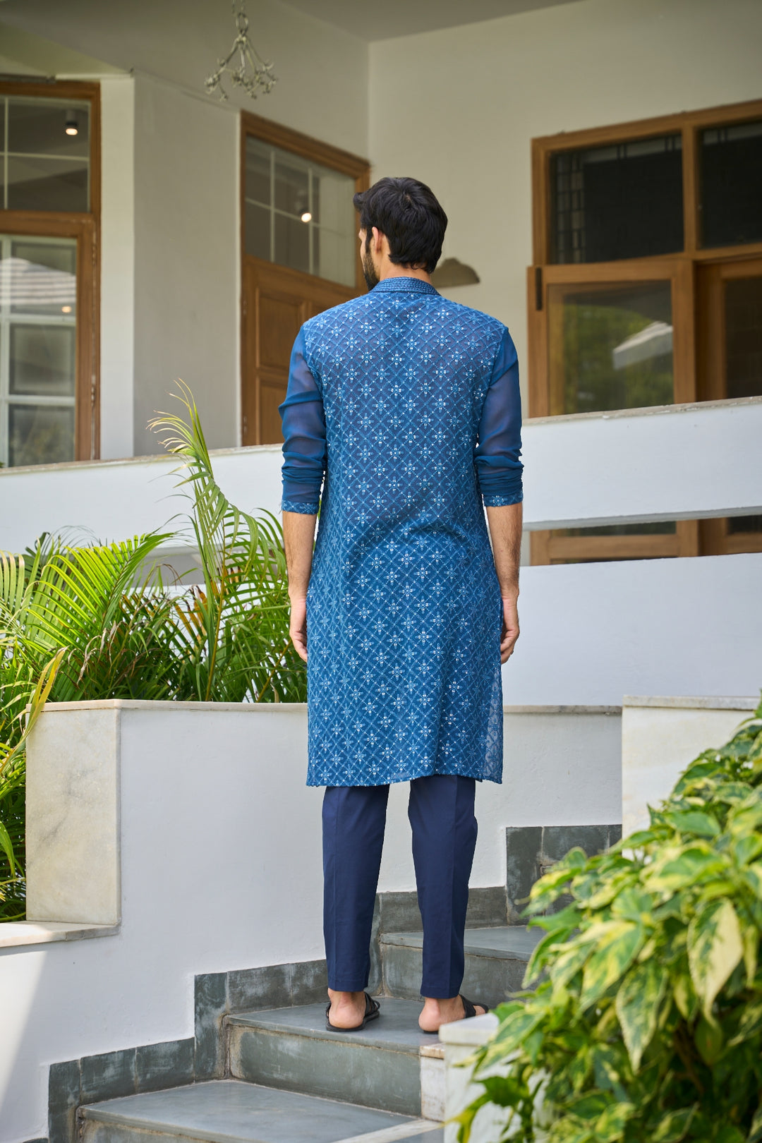 Sequins Embroidered Straight Kurta with Pyjama