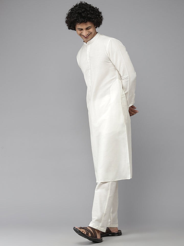 Solid Kurta With Pyjama & Jacquard Nehru Jacket