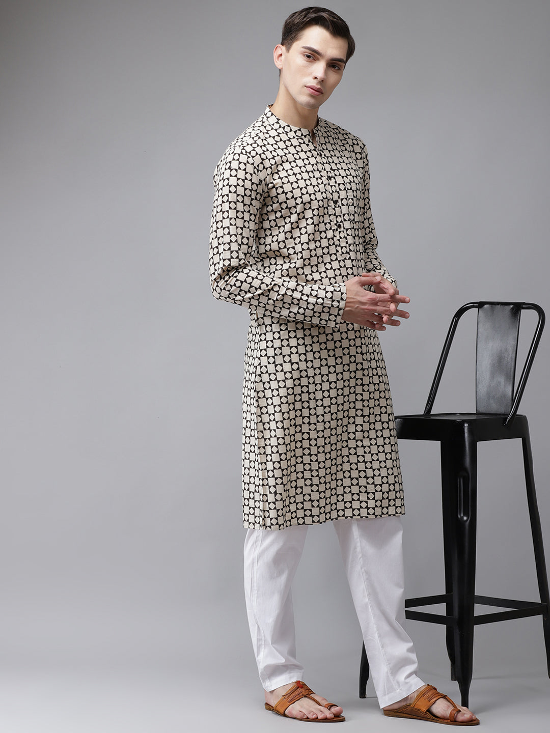 Handcrafted Block Printed Sustainable Straight Kurta with Pyjama