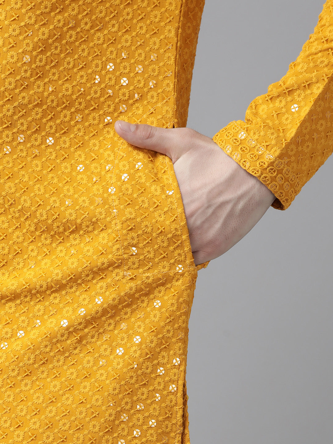 Sequins Embroidered Rayon Kurta With pyjama