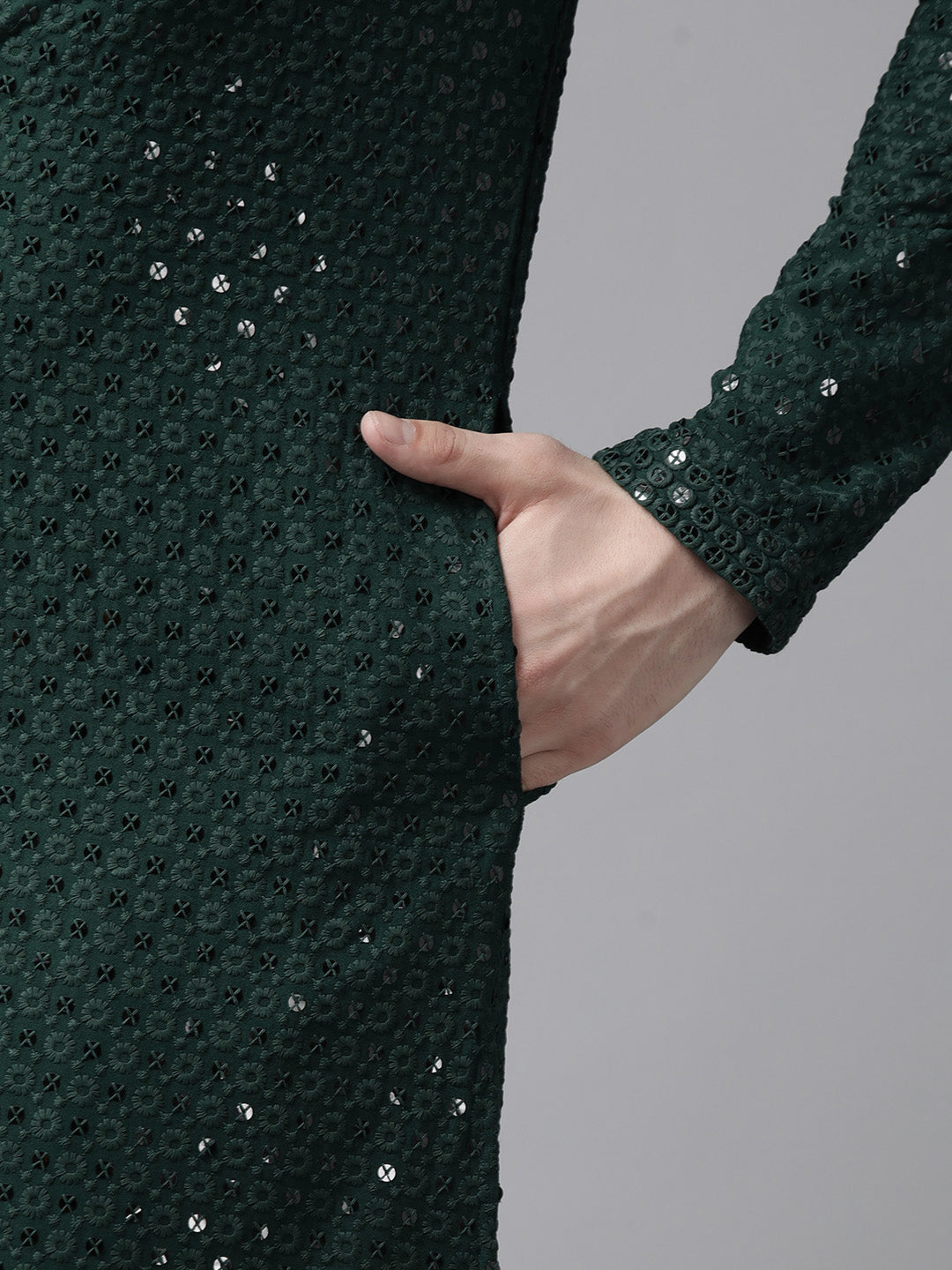 Sequins Embroidered Rayon Kurta With pyjama