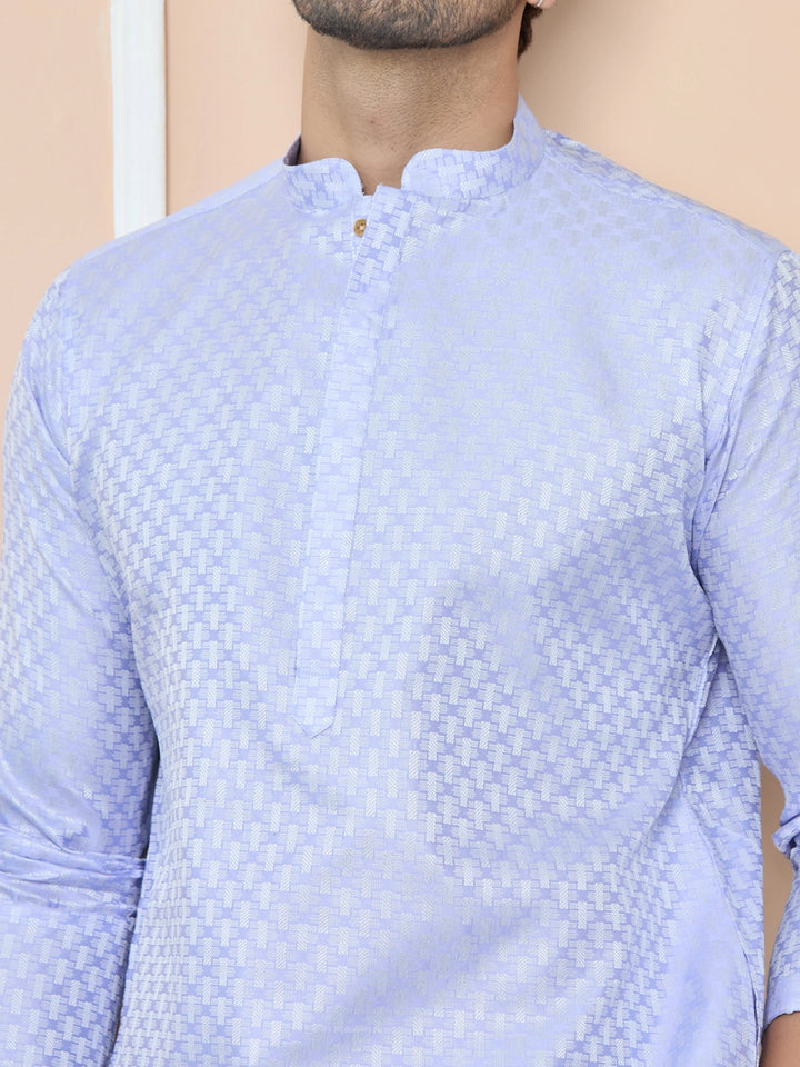 Purple Silk jacquard Straight kurta