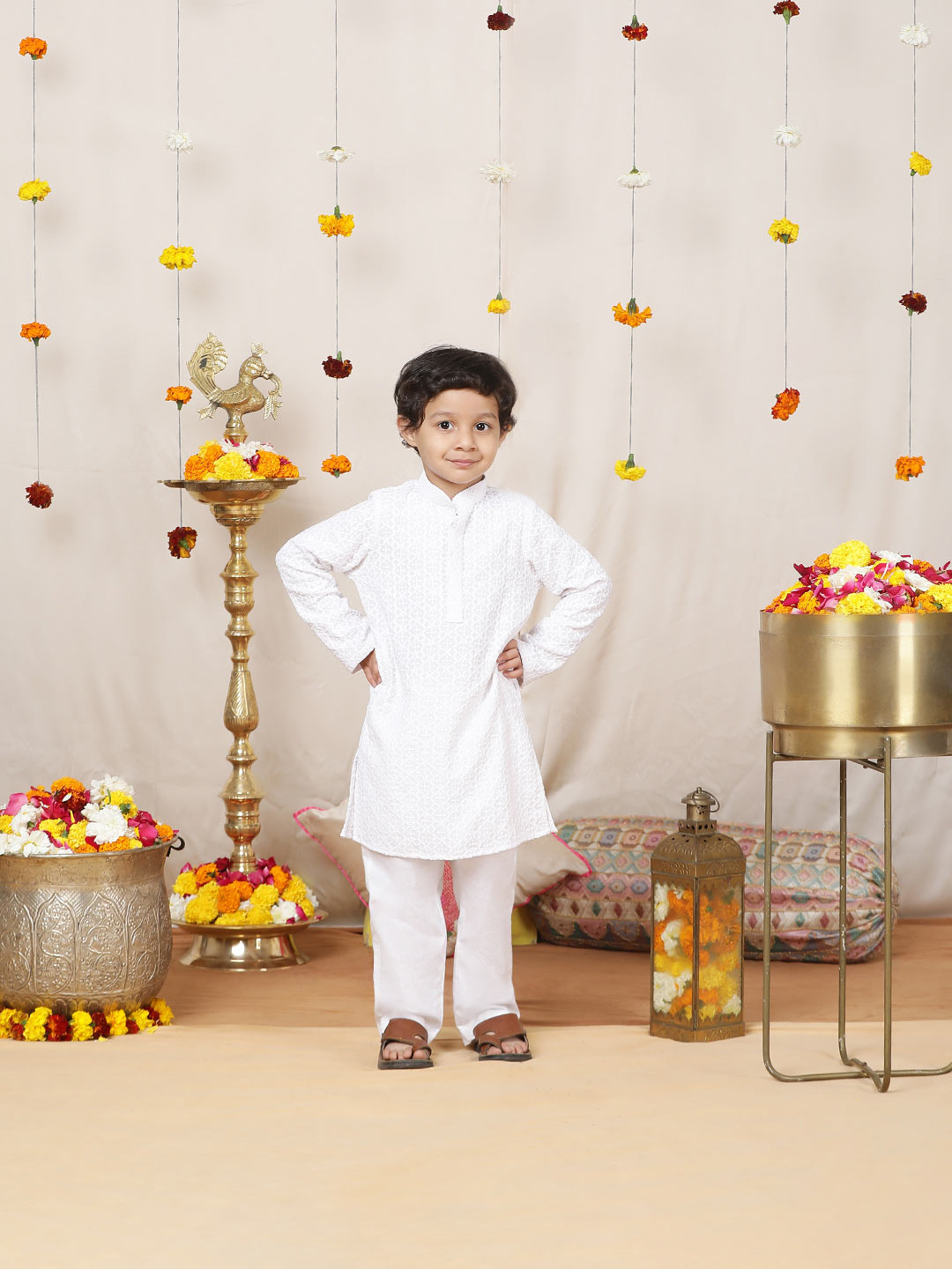 Chikankari Embroidered Kurta with Pyjama