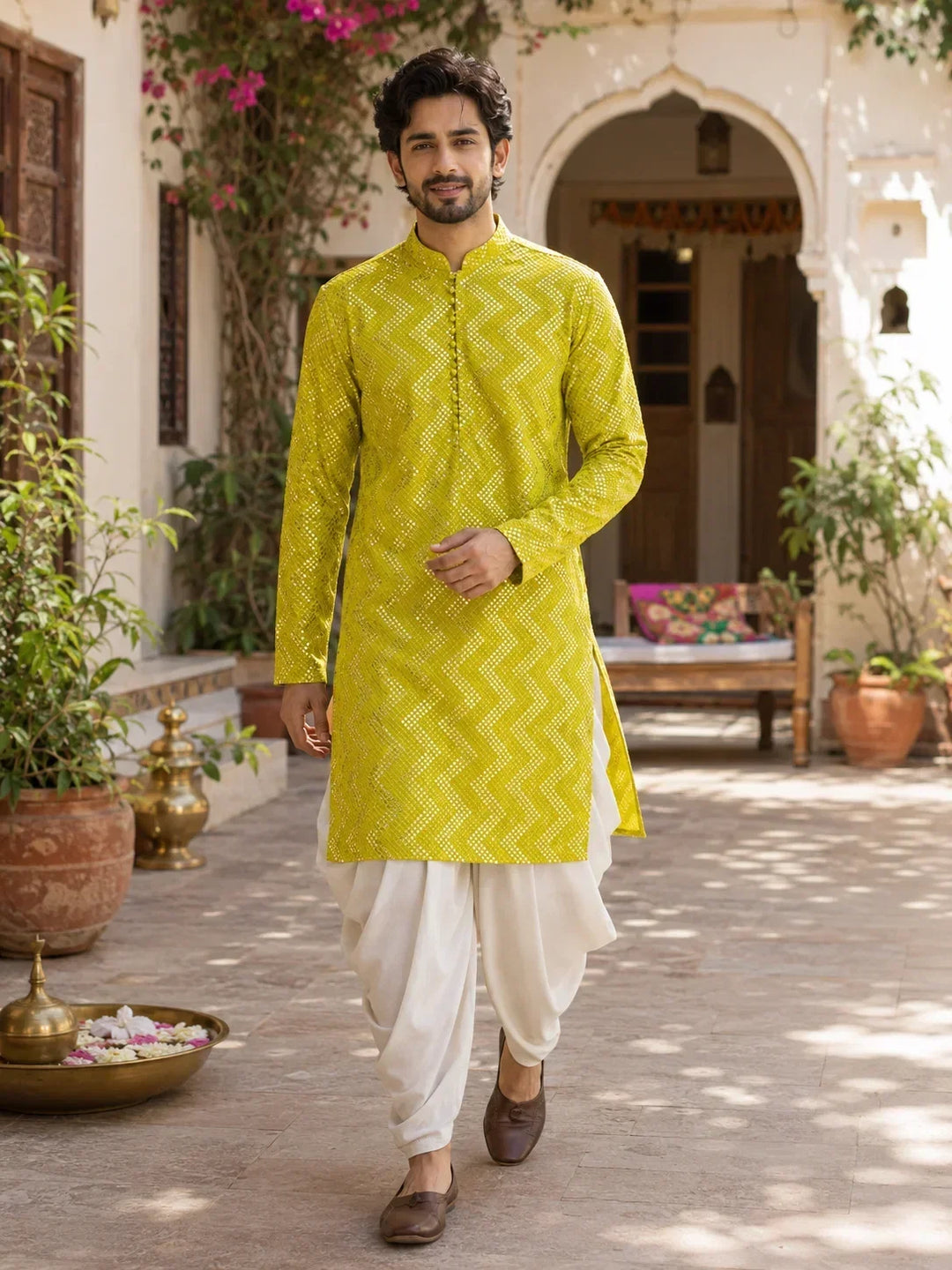 Straight Kurta with Patiala Salwar: A Stylish Traditional Look for Men