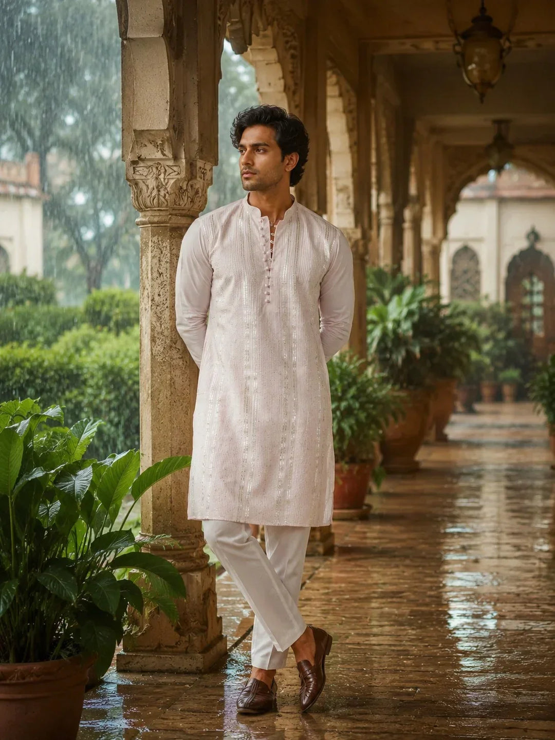 Monsoon-Friendly Fabrics for Men's Ethnic Wear