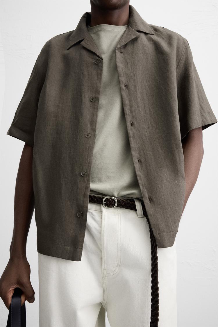 Men’s Brown Cotton Shirt