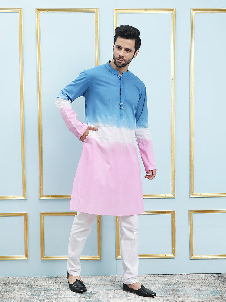 Ombre Dyed Pure Cotton Kurta with Pyjama