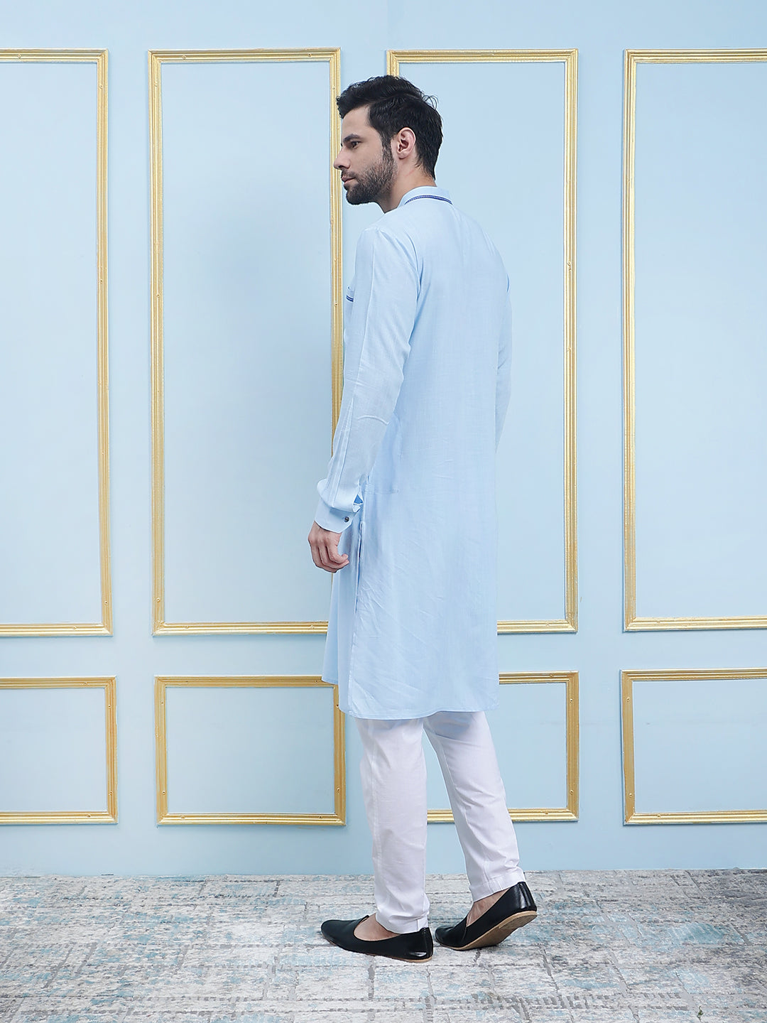 Solid Pure Cotton Straight Kurta with Pyjama
