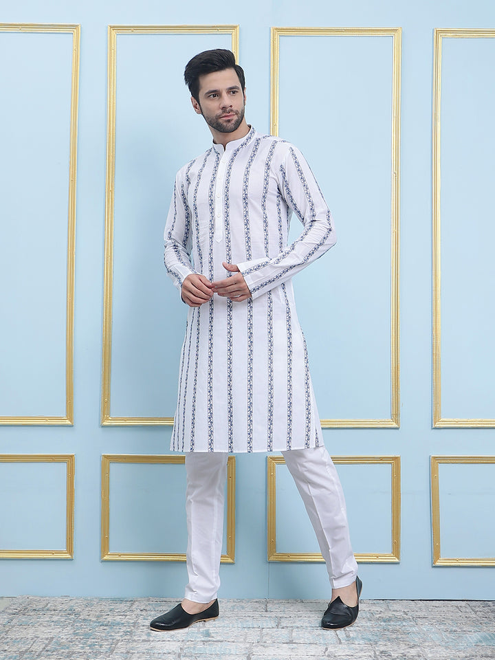 Embroidered Pure Cotton Straight Kurta