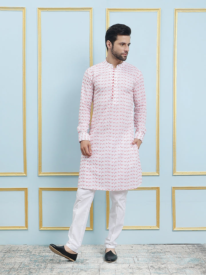 Embroidered Pure Cotton Straight Kurta