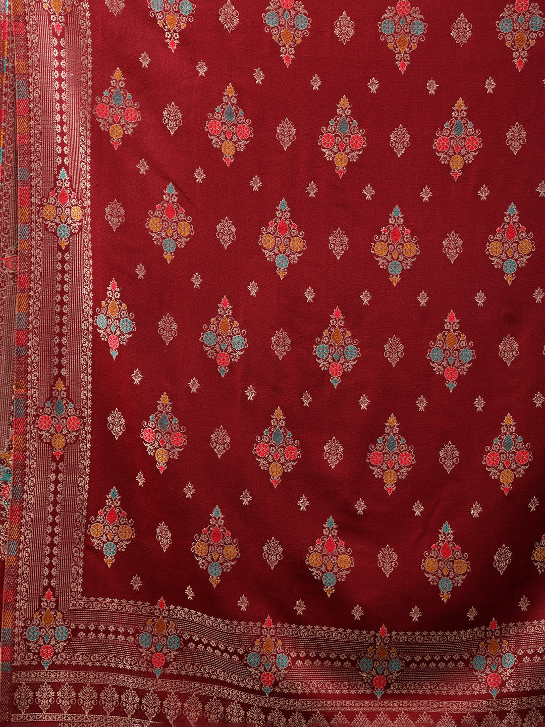 Tweedle Men’s Ethnic Design Faux Wool Shawl - Maroon, Size - 40 x 80 inches
