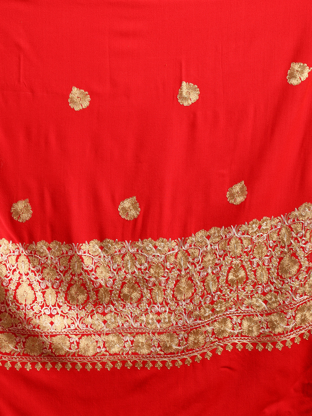 Tweedle Men’s Kashmiri Aari Embroidery Shawl / Stole - Red, Size - 40 x 80 inches