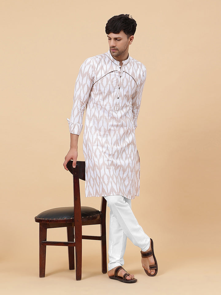 Ikat Printed Kurta With Pyjama