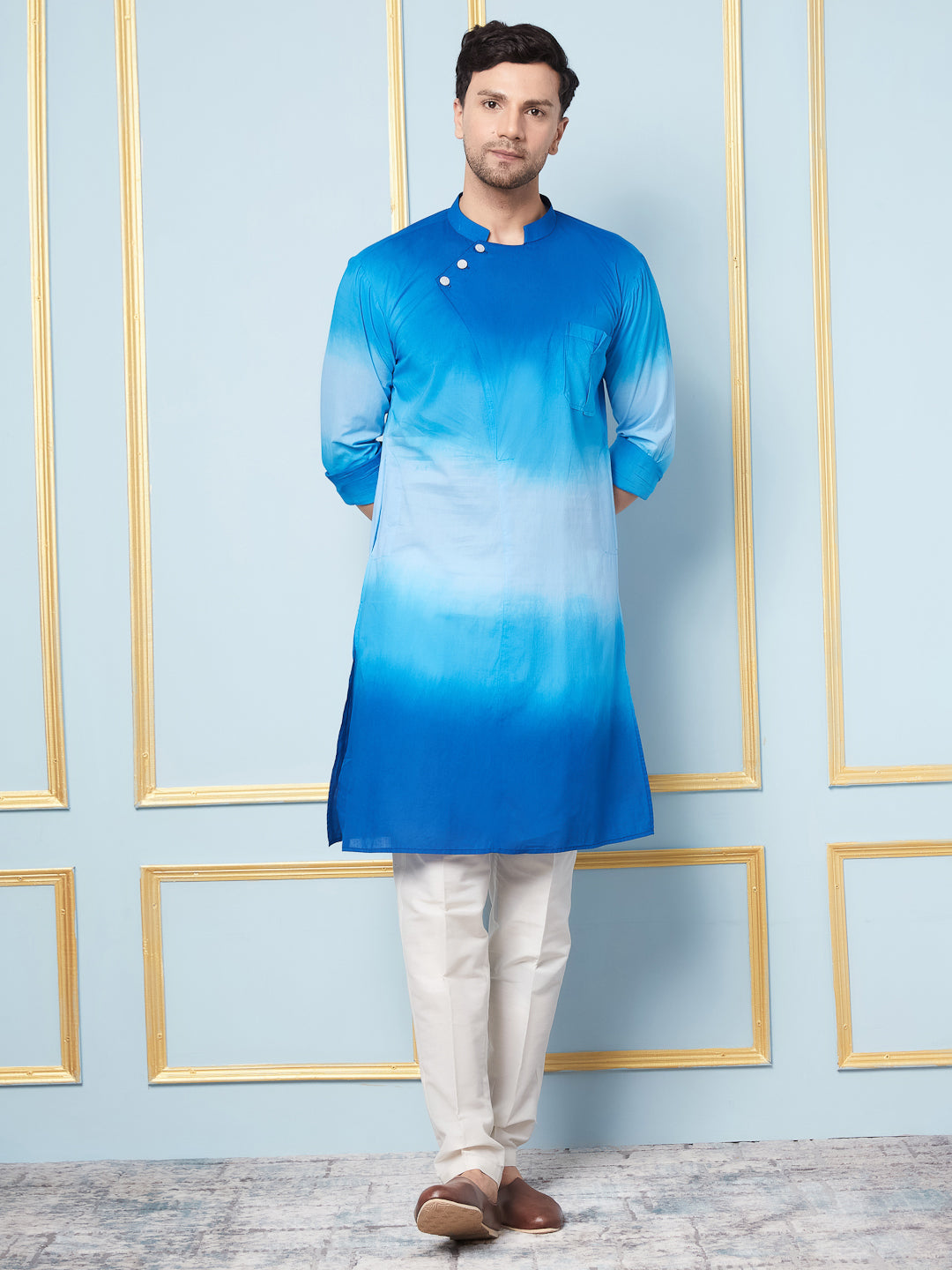 Ombre Dyed Pure Cotton Kurta with Pyjama