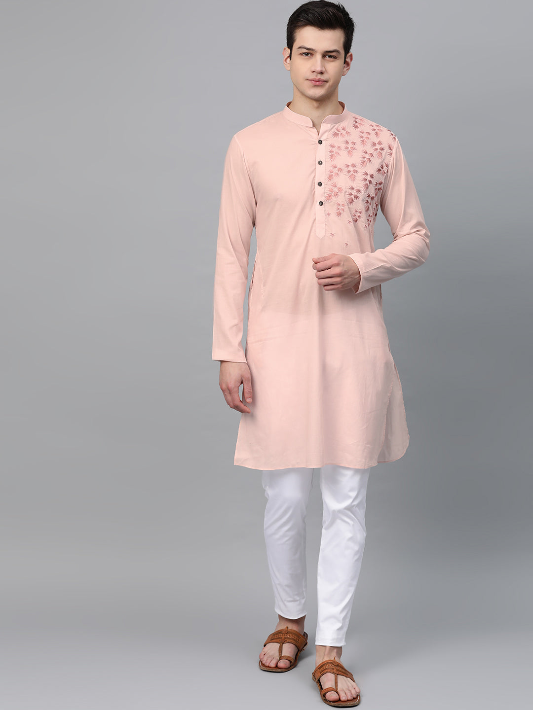 Embroidered Straight kurta with Pyjama