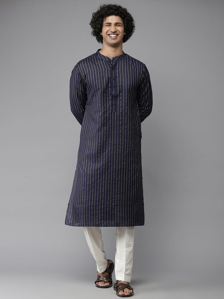 Silk Woven Straight Kurta with Pyjama