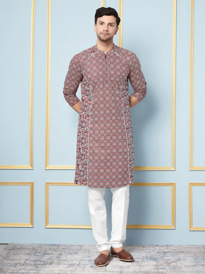 Ajrakh Printed Kurta With Pyjama