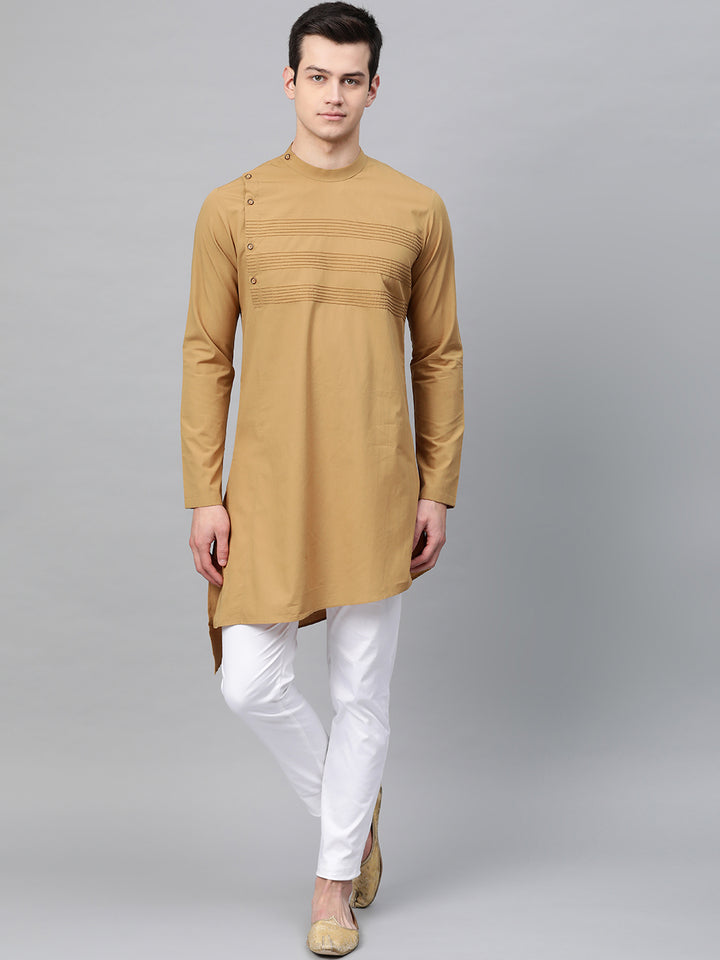 Yoke Thread worked Solid Straight kurta with pyjama
