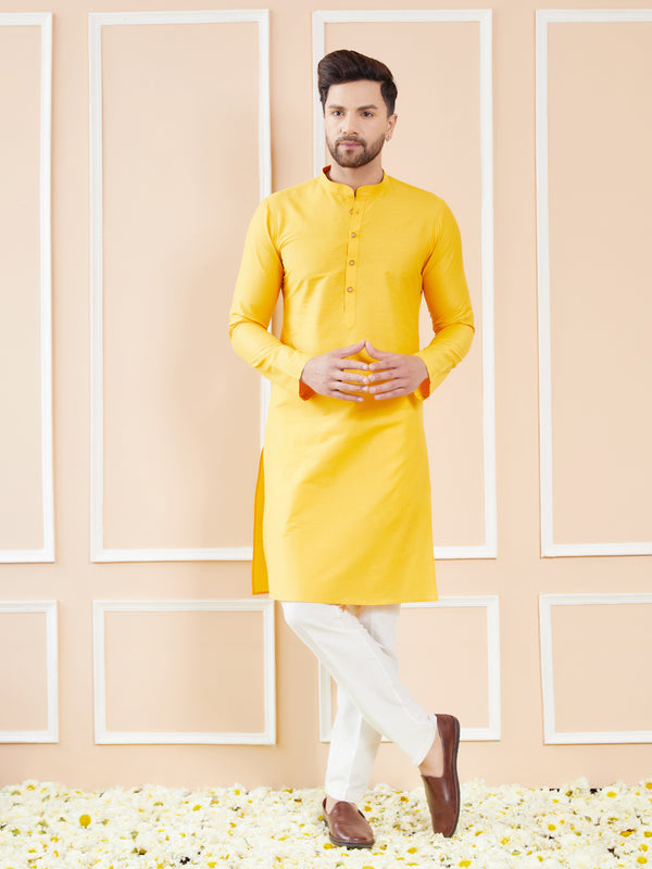 men kurta yellow