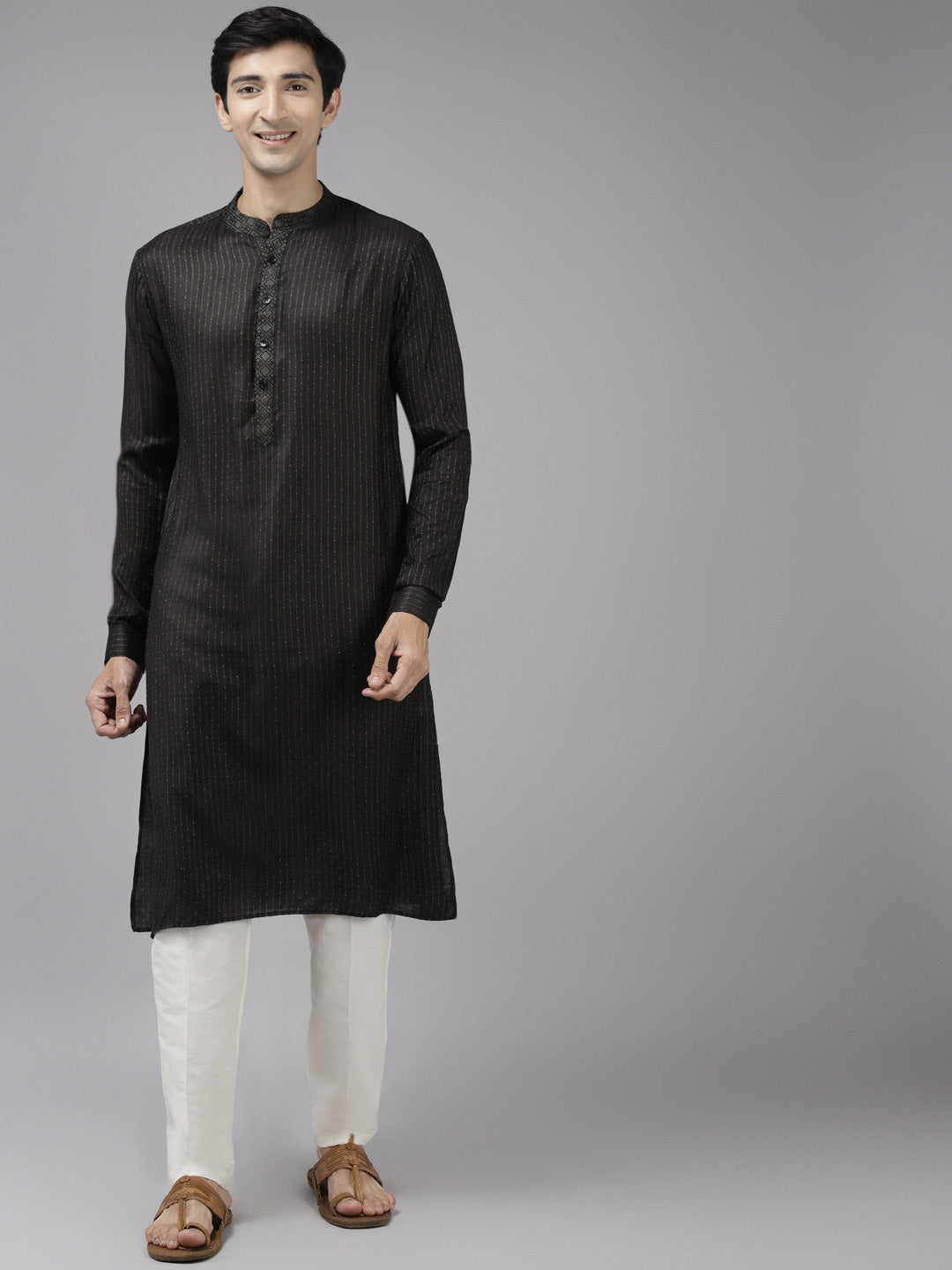 See Designs Men Olive And Beige Kurta