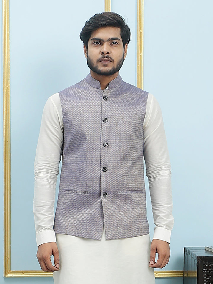 Woven Jacquard Nehru Jacket