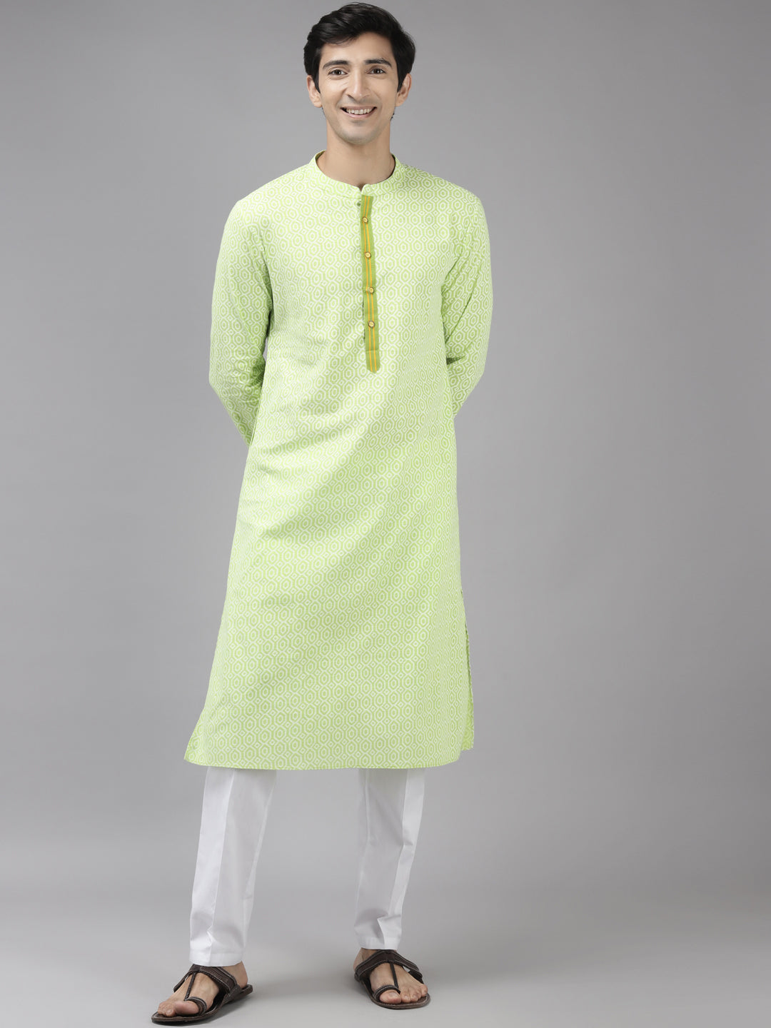 Printed Pure Cotton Straight kurta with Pyjama