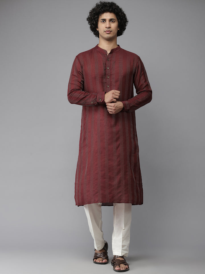 Silk Woven Straight Kurta with Pyjama