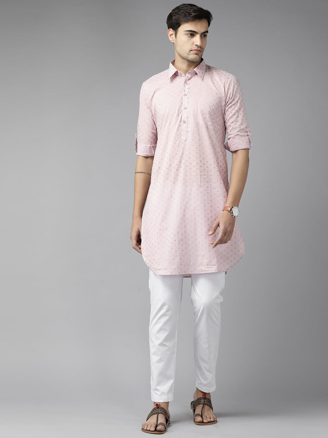Light Pink Pure Cotton Pathani kurta – See Designs