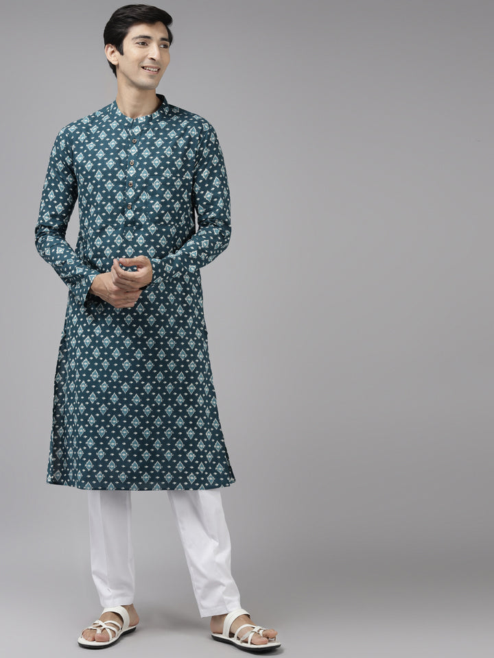 Printed Pure Cotton Straight kurta with Pyjama