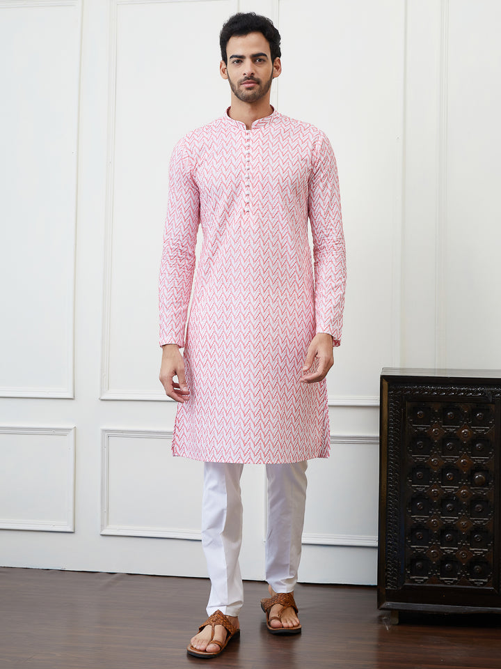 Embroidered Pure Cotton Straight Kurta