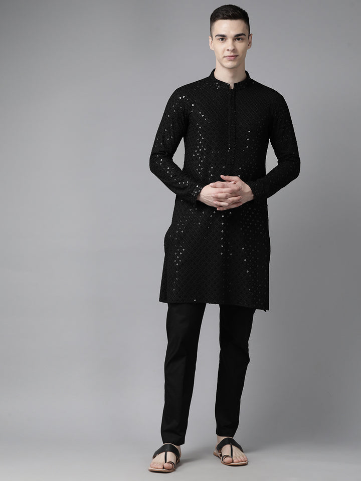 Sequins Embroidered Rayon Kurta