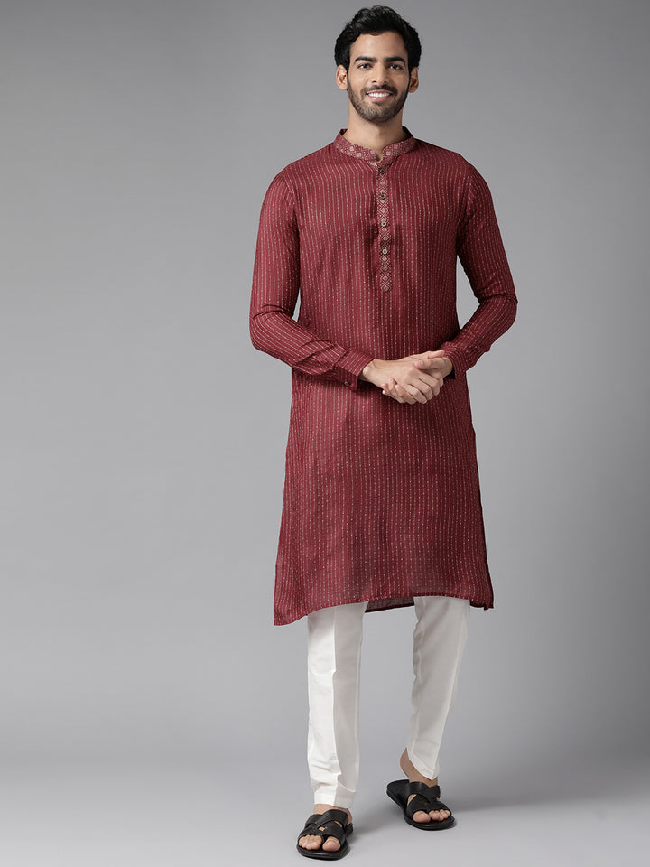 Silk Woven Straight Kurta with Pyjama