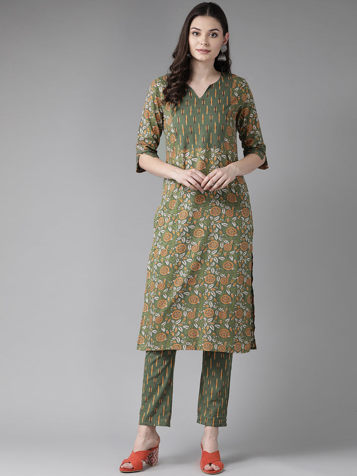 Floral Printed Straight kurta with Pant