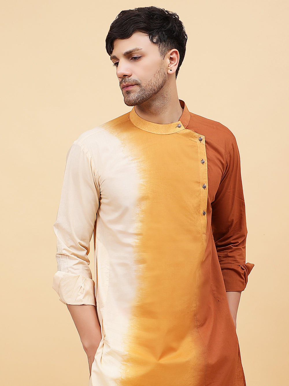 Ombre Dyed Pure Cotton Kurta with Pyjama – Brown