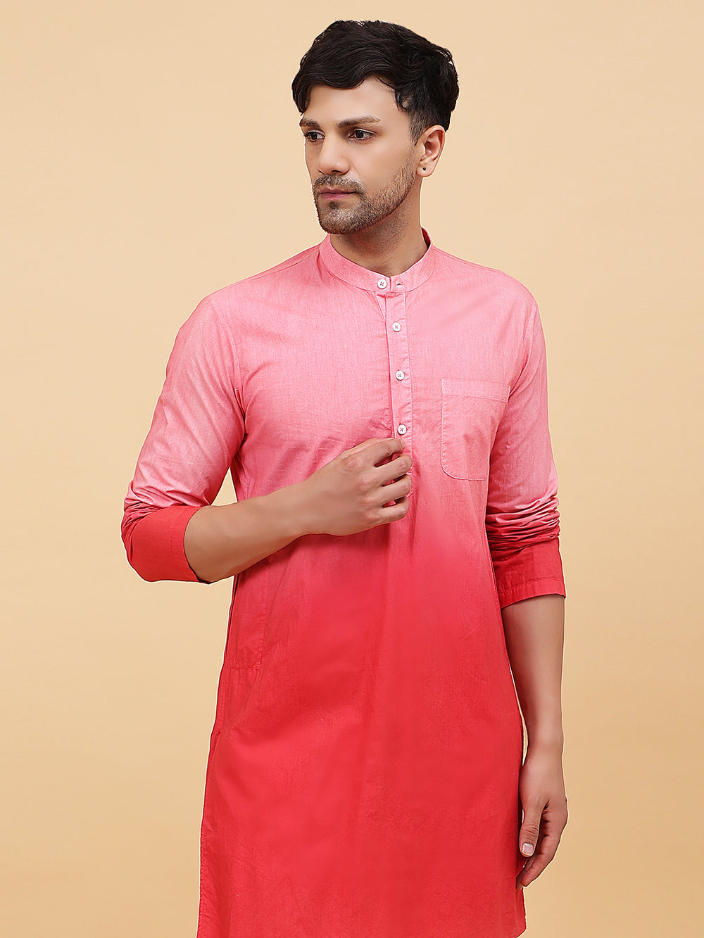 Ombre Dyed Pure Cotton Kurta with Pyjama – Pink