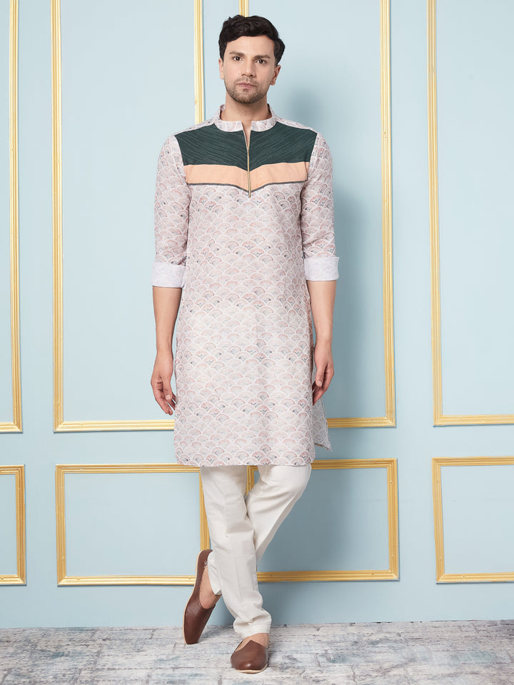 Geometric printed Cotton Kurta