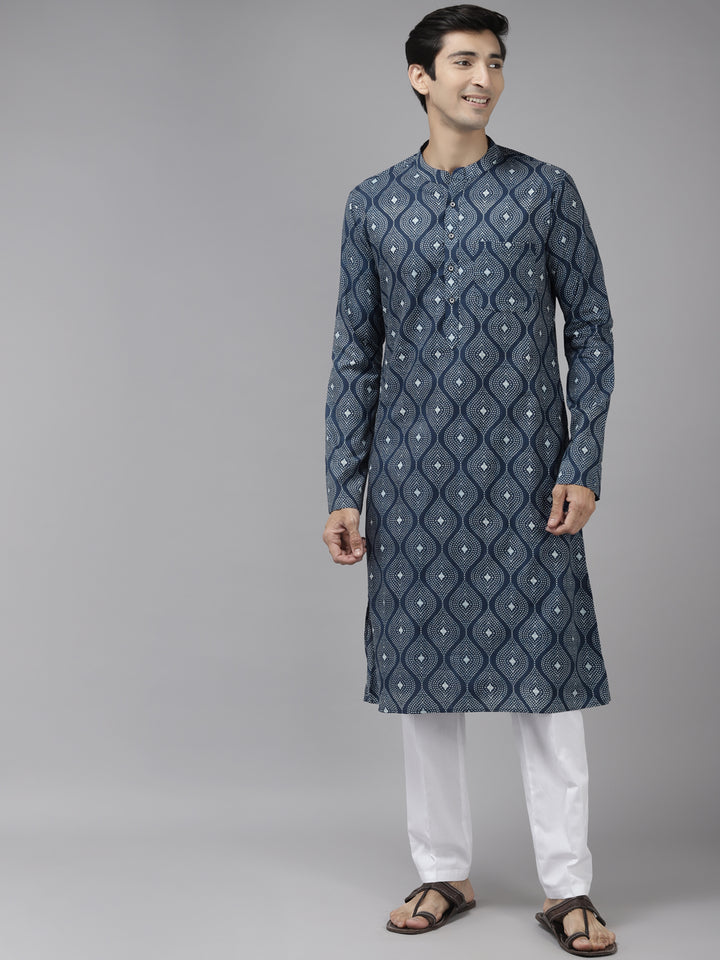 Printed Straight kurta with Pyjama