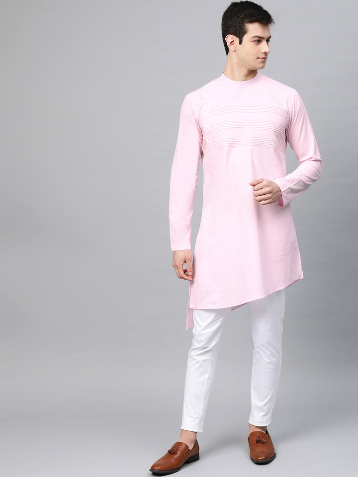 Yoke Thread worked Solid Straight kurta with pyjama